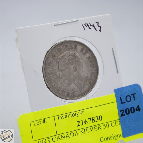 1943 CANADA SILVER 50 CENT COIN