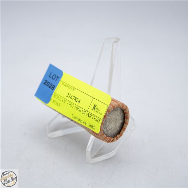 $10.00 ROLL OF 1962-1966 QUARTERS 40 PER ROLL