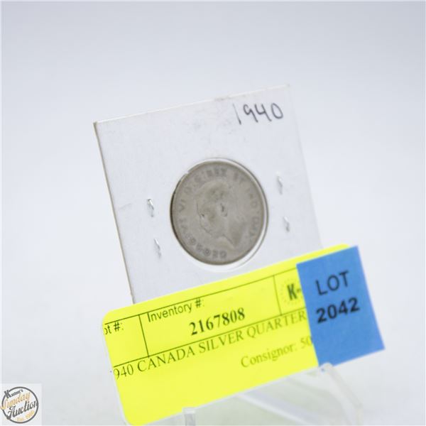 1940 CANADA SILVER QUARTER