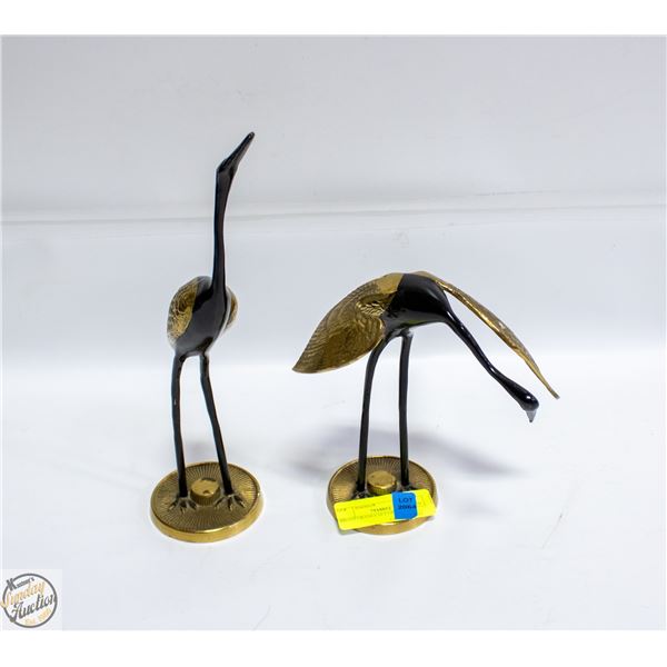 BRASS CRANES SET OF 2