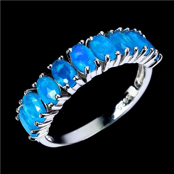 Natural Ethopian Blue Opal Ring
