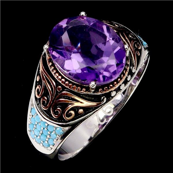 Natural Uruguay Purple Amethyst Ring
