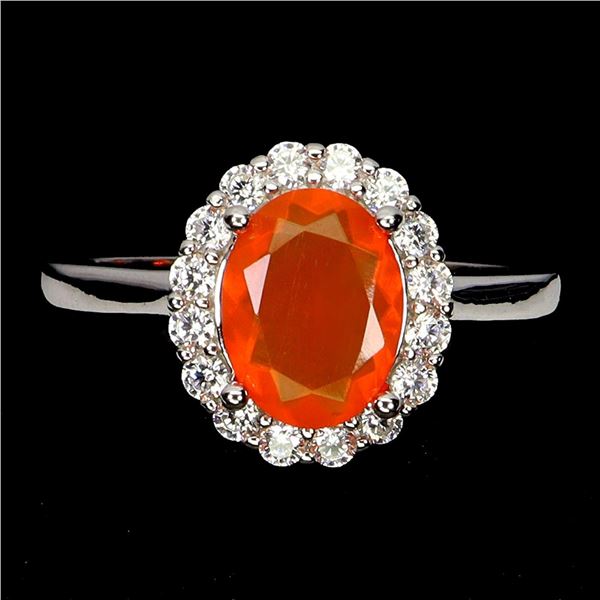 Natural Ethopian Orange Opal Ring