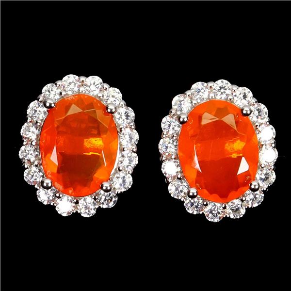 Natural Ethopian Orange Opal EarRing