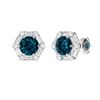 Image 1 : Gold Natural London Topaz Diamonds 4 Cts EarStuds
