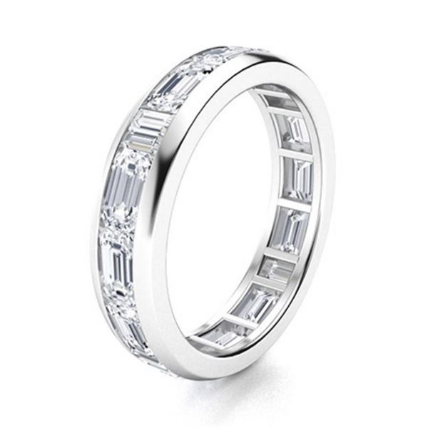 Gold & Lab Round Diamond 5.00 Cts Eternity Ring