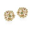 Image 1 : Natural Emerald Ruby Diamond 3.57 Cts Gold Earrings