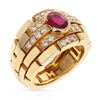 Image 2 : Gold & Natural Ruby  White Diamond  Ring