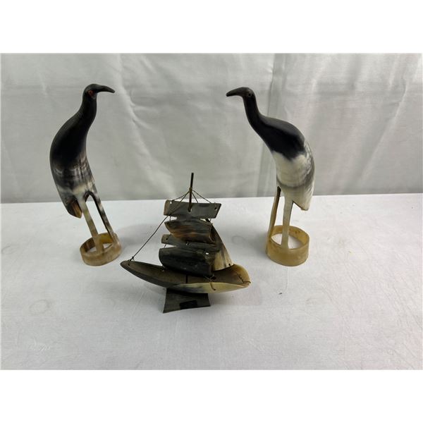 3 Pieces of Horn Art