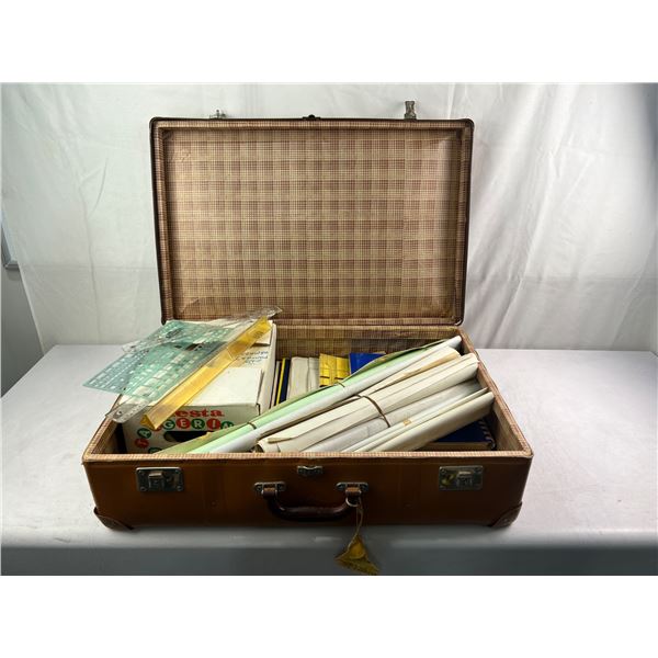 Vintage Kazeto Suitcase With BluePrints
