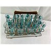 Image 3 : Vintage 1950s Highball Glasses in Metal Carrier