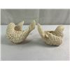 Image 2 : 2 Vintage Alabaster Cream Dove
