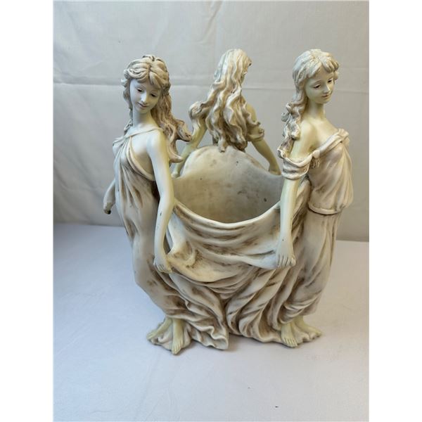 Vase / Planter 3 dancing figures, marble like material