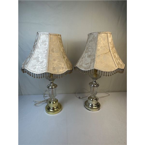 1970s glass lamp set