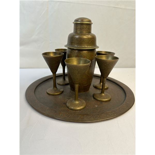 Moroccan cocktail set with tray undated estimate 1940s