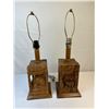 Image 1 : Hand Carved wood Table Lamps est 1950s