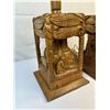 Image 2 : Hand Carved wood Table Lamps est 1950s