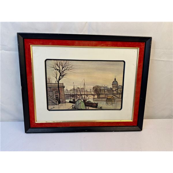 Vintage Turner Wall Accessories R.Lambert Print Velvet Frame