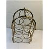 Image 2 : Vintage Brass cvolor Metal Wine Rack 7 hole