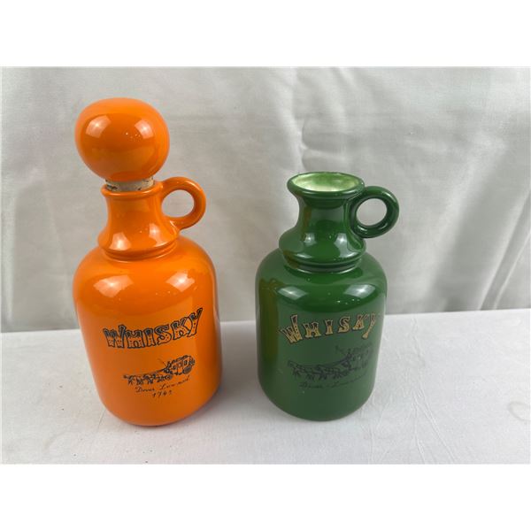 Lot of 2 Whisky Dover Liverpool Empty Decanters