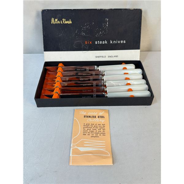 Miller & Rhoads Steak Knives & Vintage Salad Servers