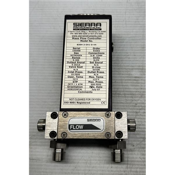 Sierra #830H-3-OV1-D-V4 Mass Flow Controller