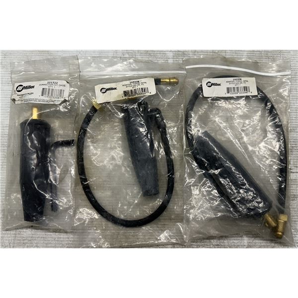 Lot of (3) Miller 2-#195378 Torch-Intnl Adapters & 1-#221322 Connection Kit