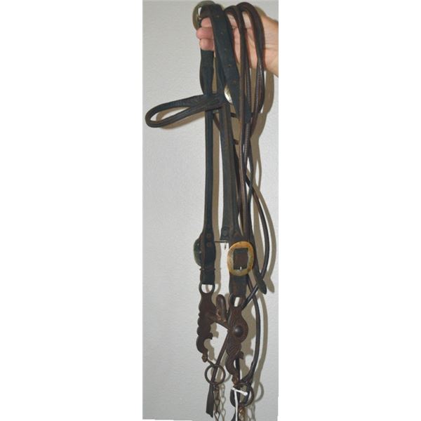 Bridle with chased iron half breed bit