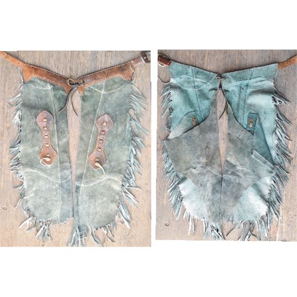 Cute pair of kids step in chaps