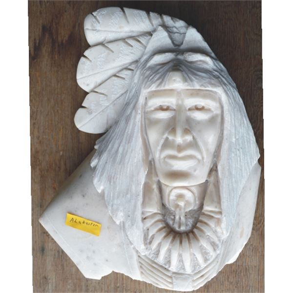Alabaster carved Indian head art
