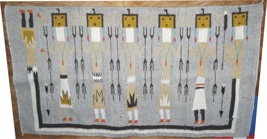 Navajo Yei pattern rug 50” x 28”