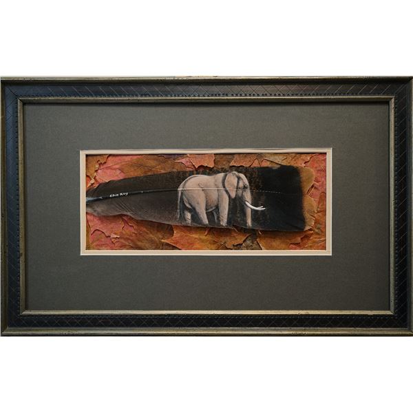 CLIVE KAY ORGINAL PAINTINGS on TURKEY FEATHERS  of the “ DANGEROUS 7 “ of AFRICA, 