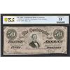 Image 1 : 1864 $50 T-66 Confederate PCGS 35