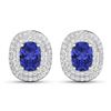 Image 1 : 14KT White Gold 1.24ctw Tanzanite and Diamond Earrings
