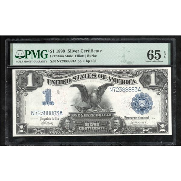 1899 $1 Black Eagle Silver Certificate PMG 65EPQ