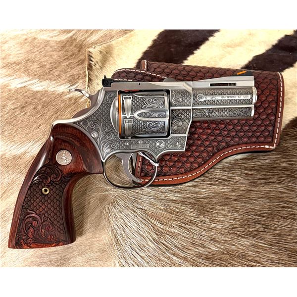 (IN ROOM ONLY BIDDING) MARK ROSE: The Royal Snake Scale Colt Python 3" .357 Magnum Revolver