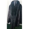 Image 1 : CASCADE FUR: Stunning Black Ranch Mink Jacket with Black Fox Tuxedo Fronts