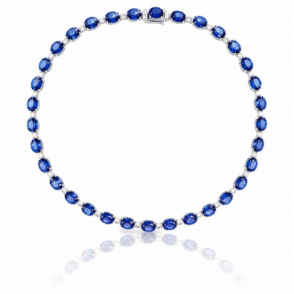 BARANOF: Tanzanite and Diamond Necklace Set in 14K White Gold