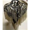 Image 1 : ERIKA LOWRY: Exquisite Gold Shoulder Fringe Capelet