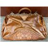 Image 1 : MARK ROSE: Vintage Doctors/Overnight Bag with Handtooled Leather by Vogt Silversmiths