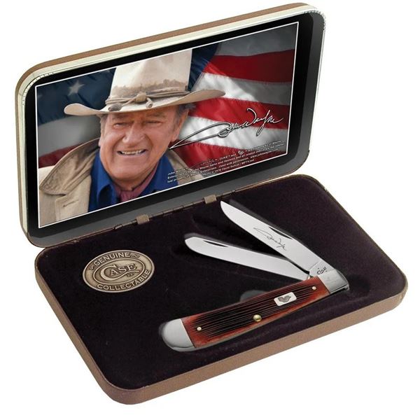 SCOTT & DEBBIE TOBERMANN: John Wayne Case Trapper Commemorative Pocket Knife