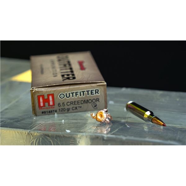 HORNADY: Ten (10) Boxes of Hornady 6.5 Creedmoor 120 gr. CX® Outfitter®
