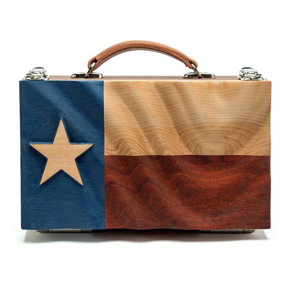 AFRICAN SPORTING: Texas Flag Spirit Carrier with Copper Glasses