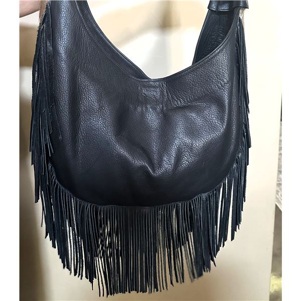ERIKA LOWRY & CRAIG DIXON: Juan Antonio Fringe Bag with Axis Hide & Clint Orms Silk Scarf