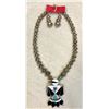 Image 1 : EDA ROSE: Pair of Turquoise/Mixed Stone Sterling Silver Pendant Necklaces and Matching Earrings