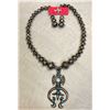 Image 1 : EDA ROSE: Pair of Turquoise/Sterling Silver Navajo Pendant Necklaces & Earrings