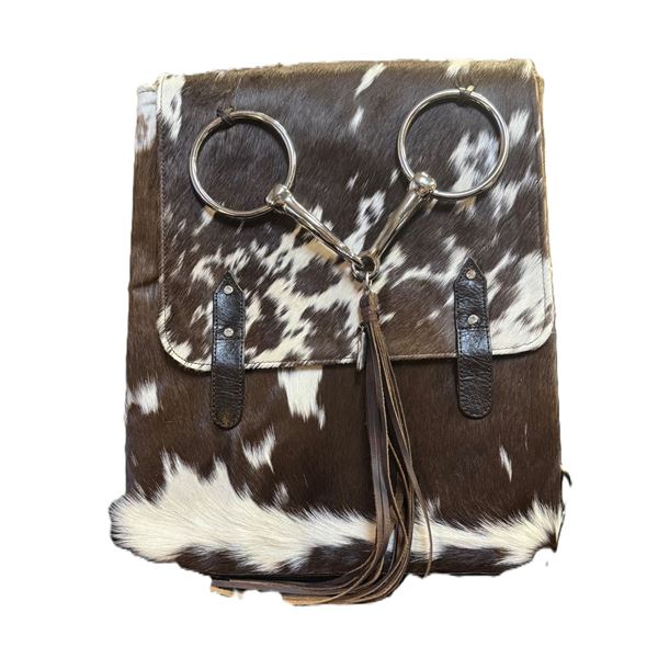 MARK & CAROL LITTLE: Leather & Cowhide Backpack
