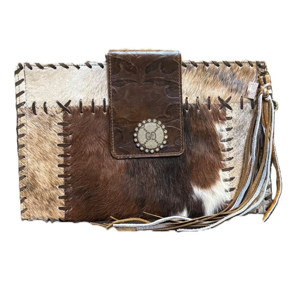 MARK & CAROL LITTLE: Hand-Stitched Cowhide Tablet Holder