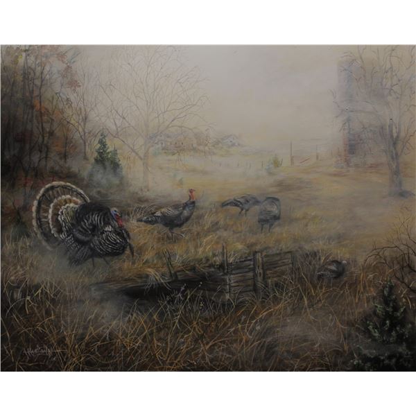 MARSHAL BAILEY: "Hunting Hoppers" - Framed Acrylic Painting on Masonite