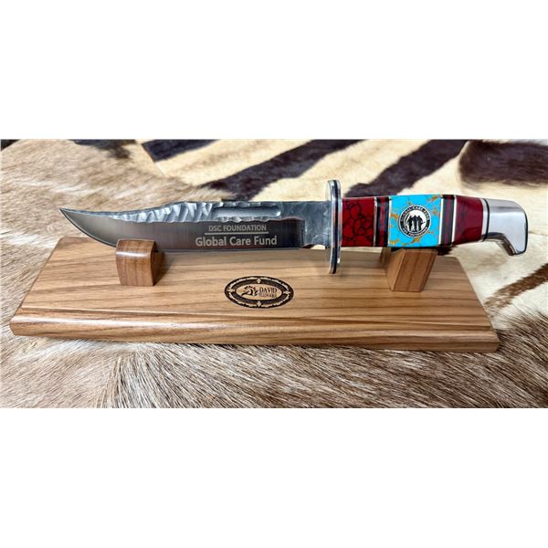 DAVID YELLOWHORSE: Custom DSC Foundation Global Care Fund Buck Knife by David Yellowho